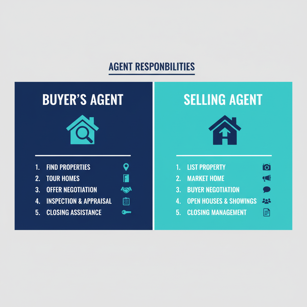 What is a Buyers Agent and How Buyers Agency Australia Works with Clients 1 Visual comparison of buyers agent vs selling agent responsibilities and duties