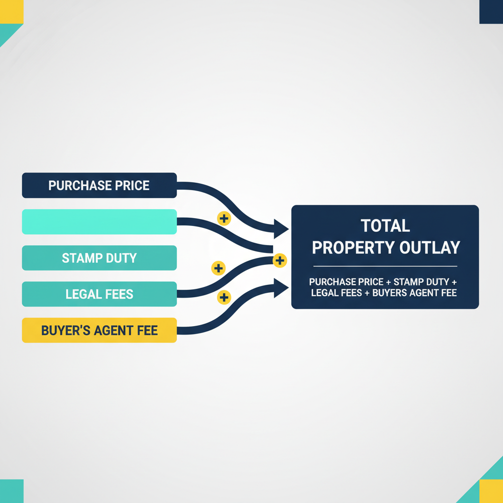 Brisbane Property Investment Case Study Using 10 Year Modelling and Fixed Fee Buyers Agent 1 Brisbane investment property purchase cost breakdown showing all acquisition expenses and total outlay