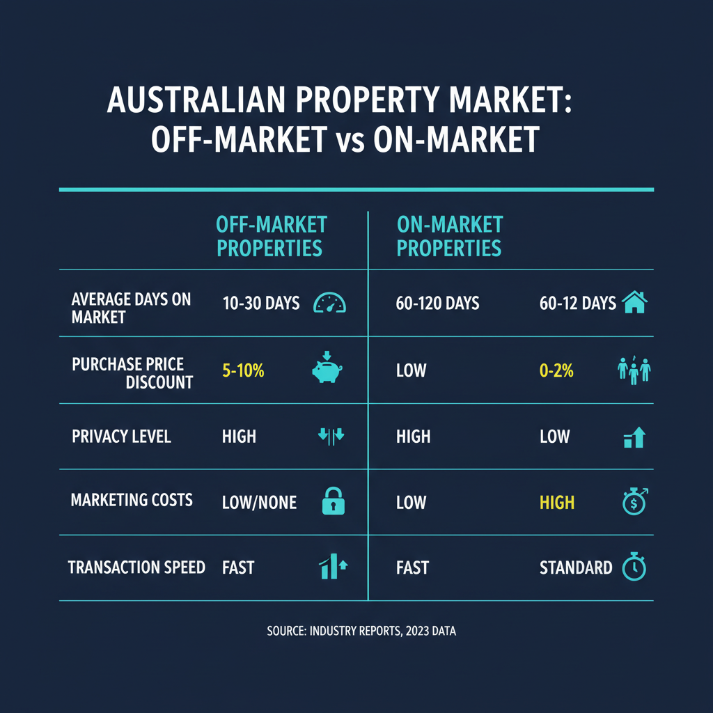 Why Buyers Agency Australia Are the Leading Buyers Agents Buying Off-Market Properties 1 Comparison of off-market versus on-market property sales statistics Australia 2026