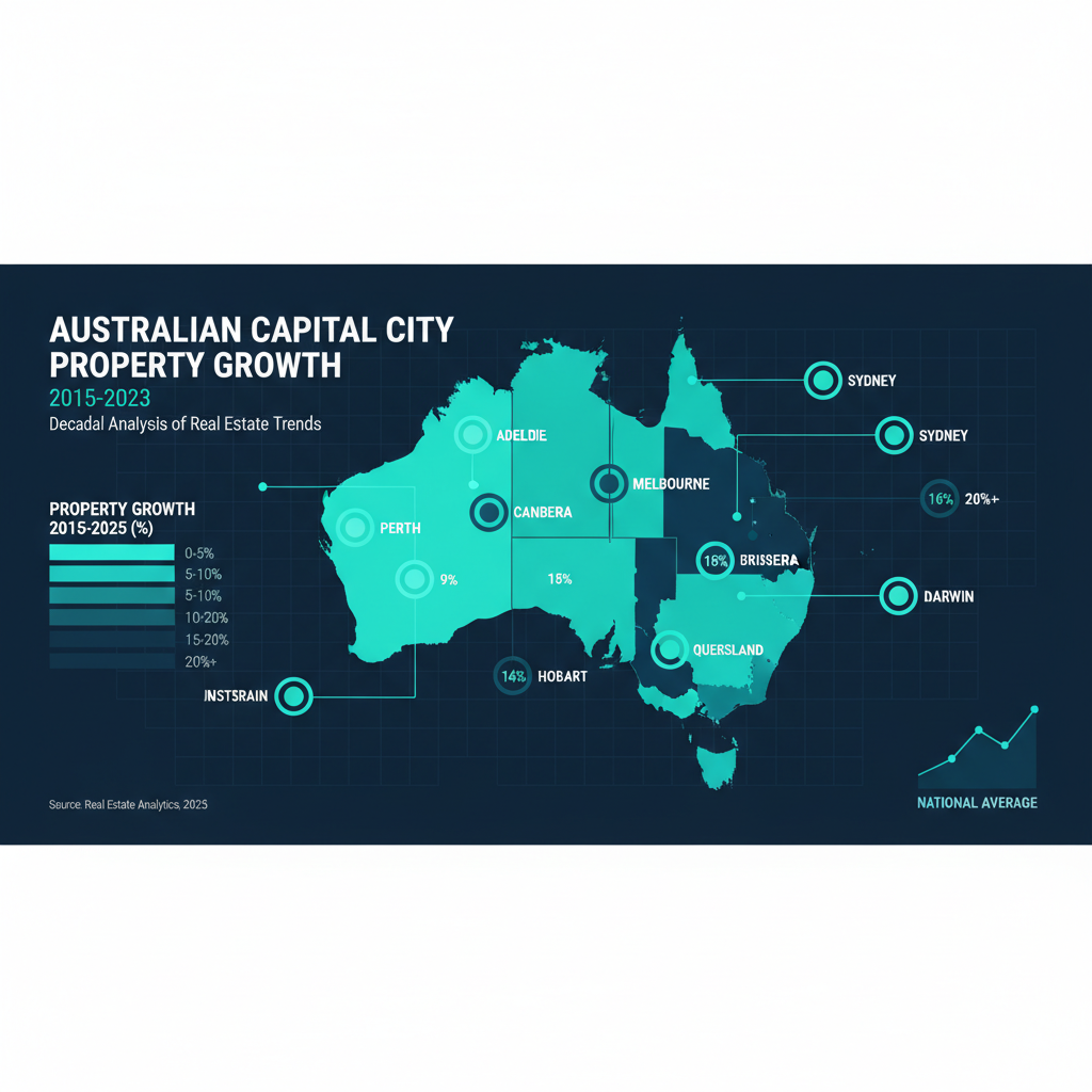 Property as a Wealth Vehicle Why Property Is the Smartest Path to Long Term Wealth 4 Australian capital city property growth rates map 2015-2025