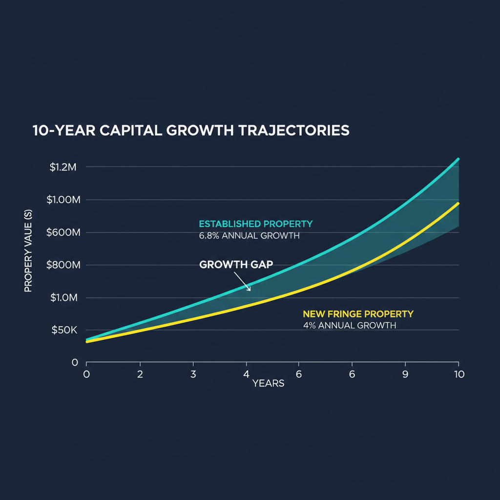 Why We Do Not Recommend Off the Plan or House and Land Packages as an Investment 3 Capital growth comparison chart established homes versus house and land packages over 10 years