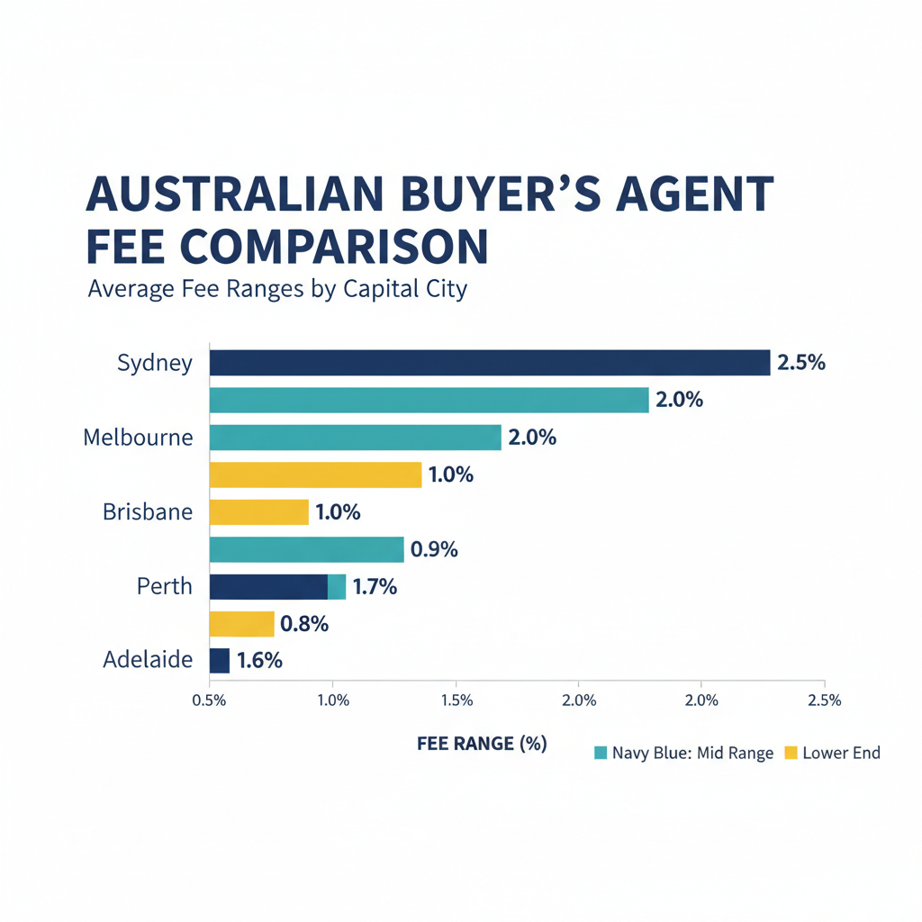 Is a Buyers Agent Worth It in Australia 2026 Cost vs Return Breakdown 1 2026 buyers agent fees comparison across Australian capital cities showing fixed fee and percentage ranges