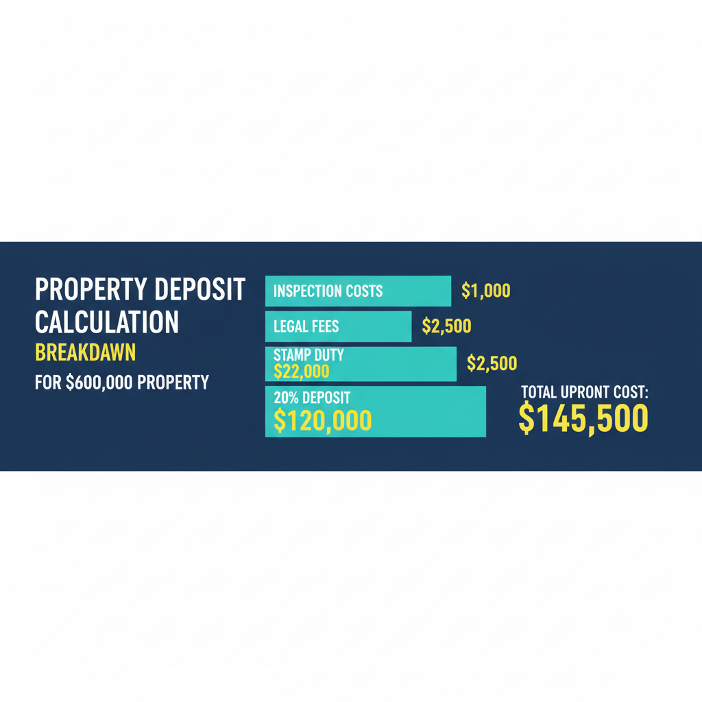 How to Invest in Property in Australia A StepbyStep Guide for 2026 1 Property investment deposit breakdown infographic for $600,000 purchase