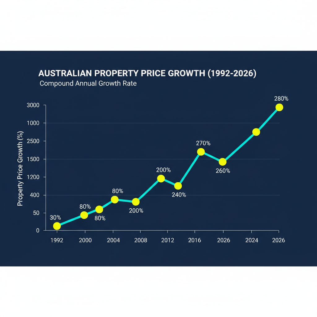Property Investment Australia Complete Guide for Beginners and Intermediate Investors 1 Australian property price growth historical data chart 1992-2026