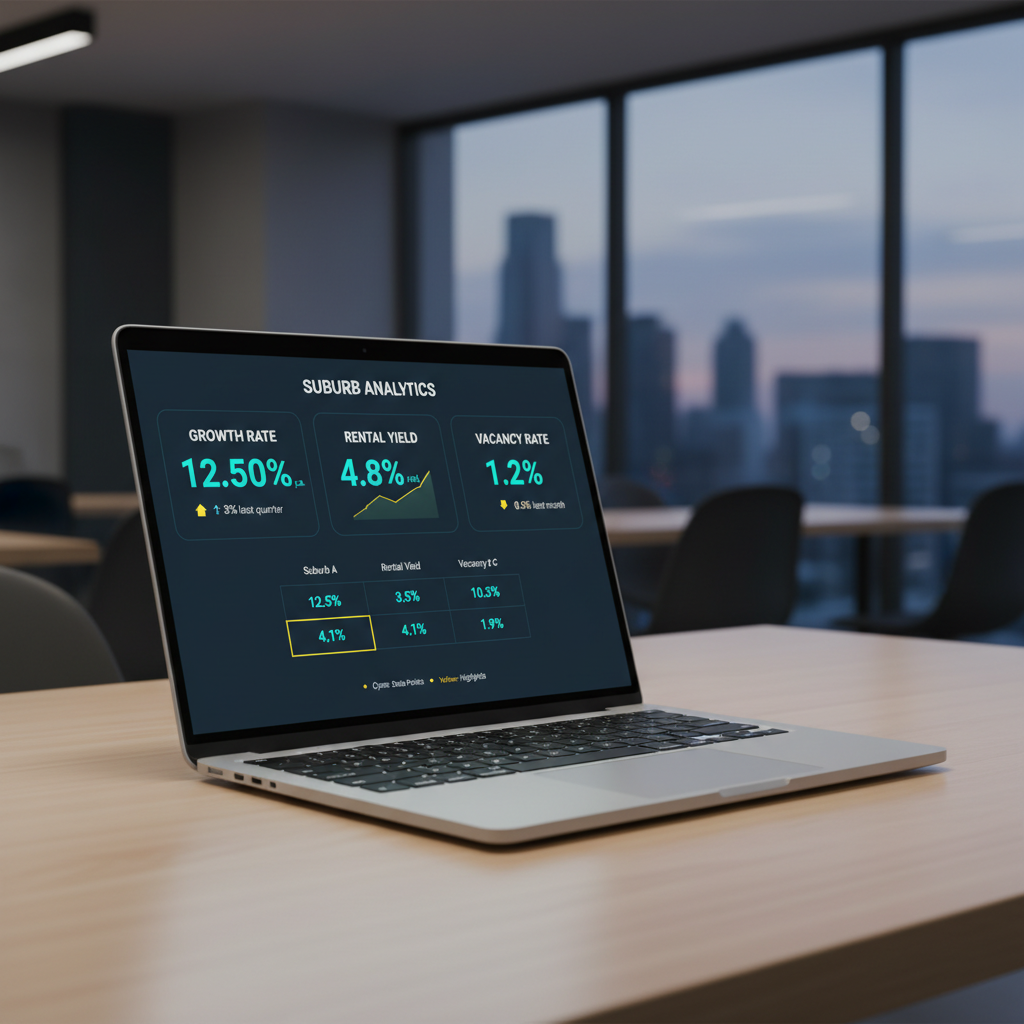 How to Find Property Hotspots in Australia Before Prices Boom 3 Property investment data dashboard comparing Australian suburb performance metrics