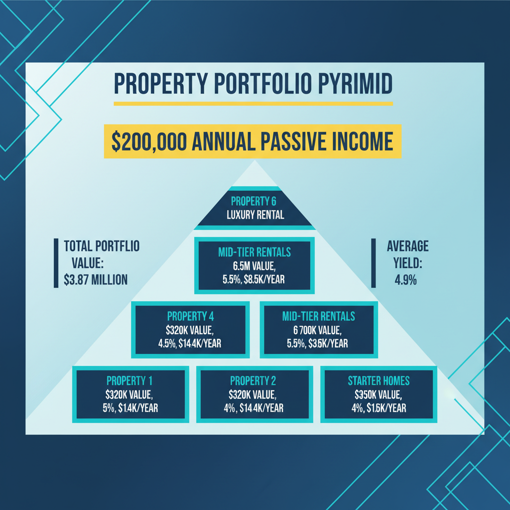 How Property Investors Build $200,000 Passive Income Australia 1 Property portfolio structure showing path to $200K passive income with multiple properties
