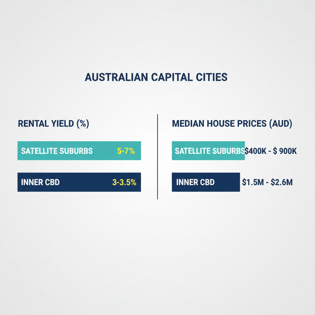 Forget the CBD Why the Satellite Surge is Making Beginner Investors Rich in 2026 1 Rental yield comparison chart showing satellite suburbs outperforming CBD properties in 2026