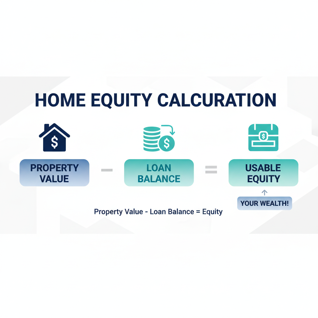 How Property Investors Use Equity to Buy Multiple Properties 1 Visual diagram showing how to calculate usable equity for property investment