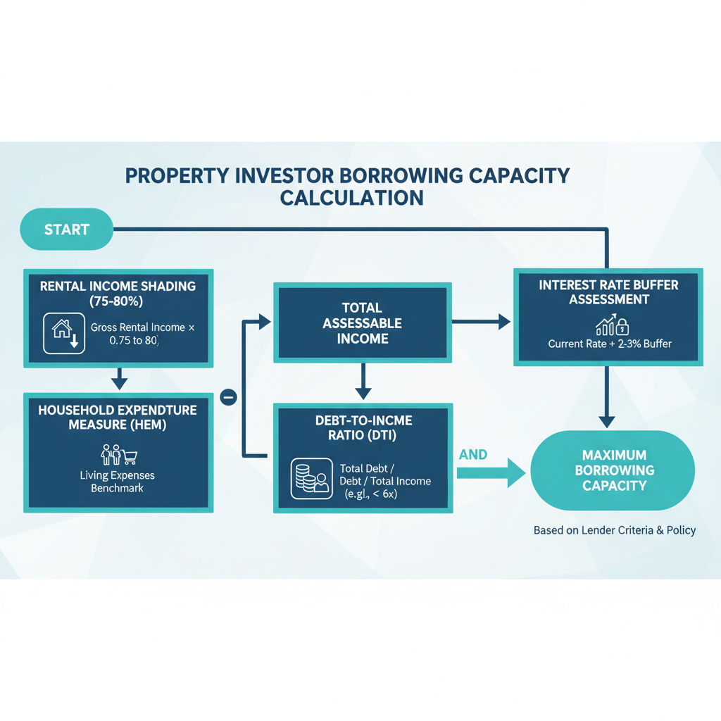 How to Choose the Right Mortgage Broker for Your Investment Property in Australia 3 Borrowing capacity calculation flowchart for investment property loans in Australia