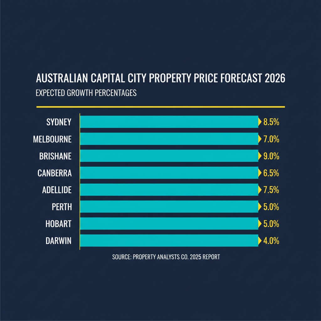 Interest Rates Are Killing Momentum But Not the Property Market 2 2026 Australian property price forecast by capital city showing growth predictions