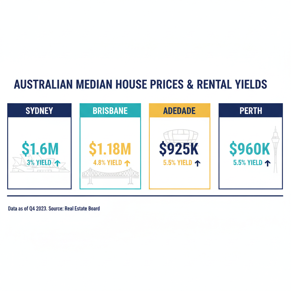Sydney versus interstate property markets median price and rental yield comparison 2026