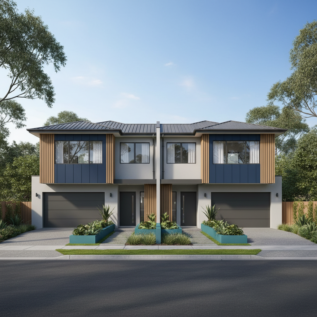 Subdivision property strategy example showing two homes on split title