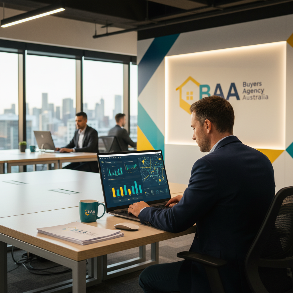 Buyers Agency Australia consultant analysing property investment data and suburb performance