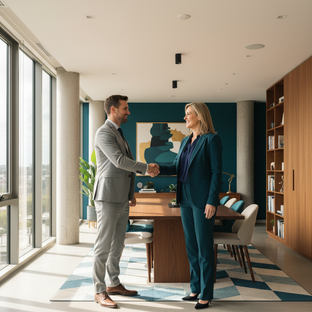 How a Buyers Agent Actually Saves Time, Stress, and Money 1 Professional buyers agent consultation in modern Australian office