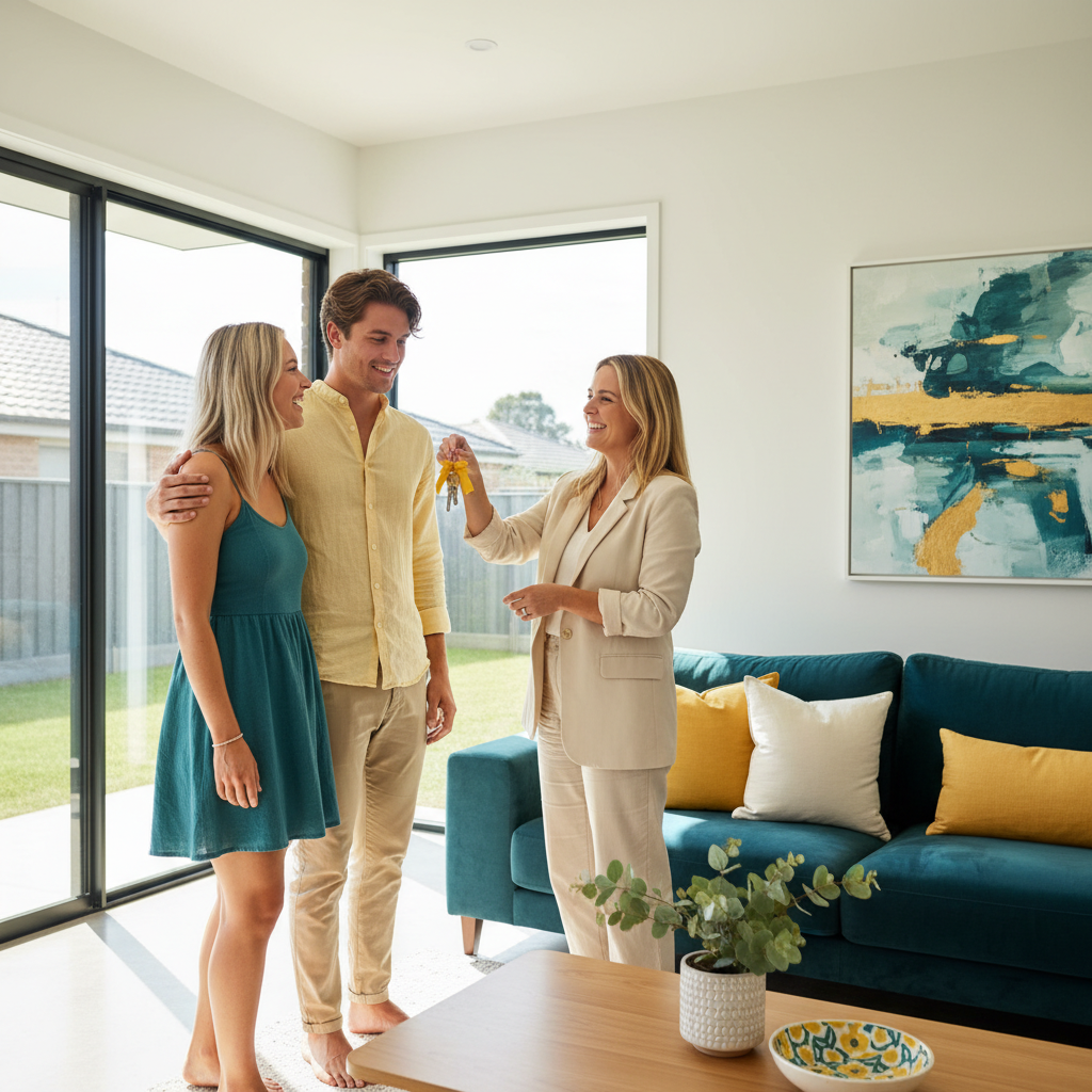 How a Buyers Agent Actually Saves Time, Stress, and Money 4 First home buyers receiving keys with buyers agent support