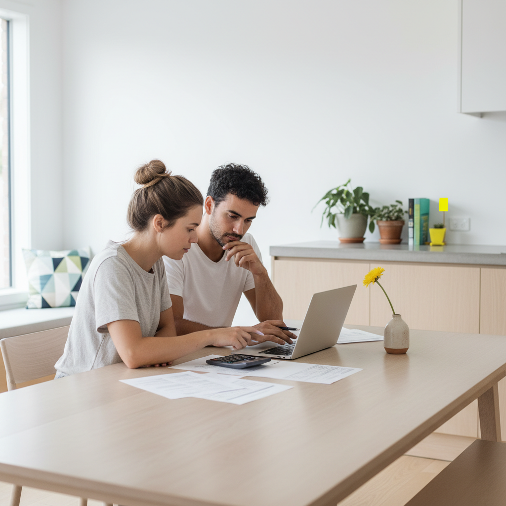 How First Home Buyer Schemes Affect Your Deposit and Budget 1 First home buyers reviewing budget and deposit calculations together
