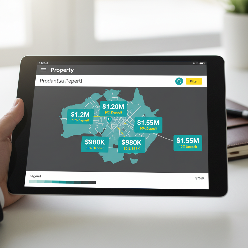 How First Home Buyer Schemes Affect Your Deposit and Budget 2 Property search map showing deposit requirements by suburb