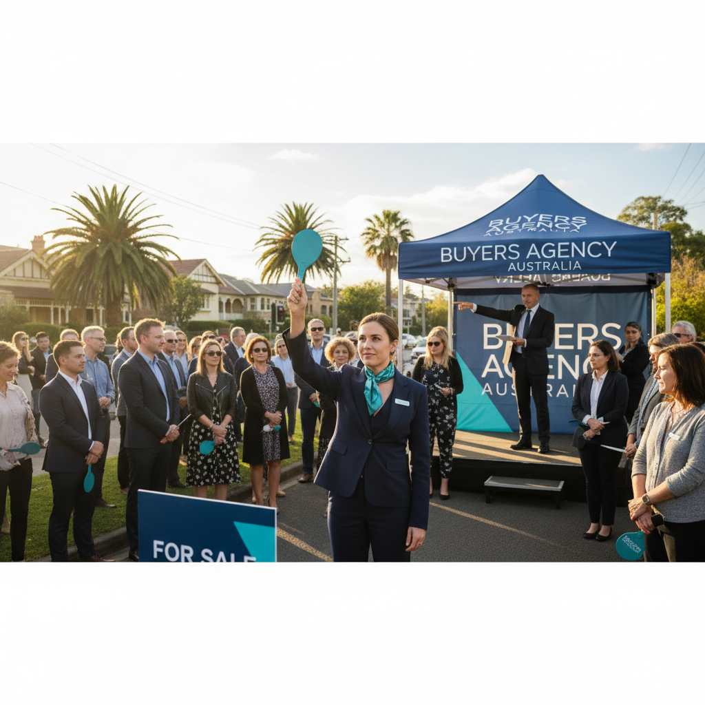 Buyers agent representing client at Sydney property auction