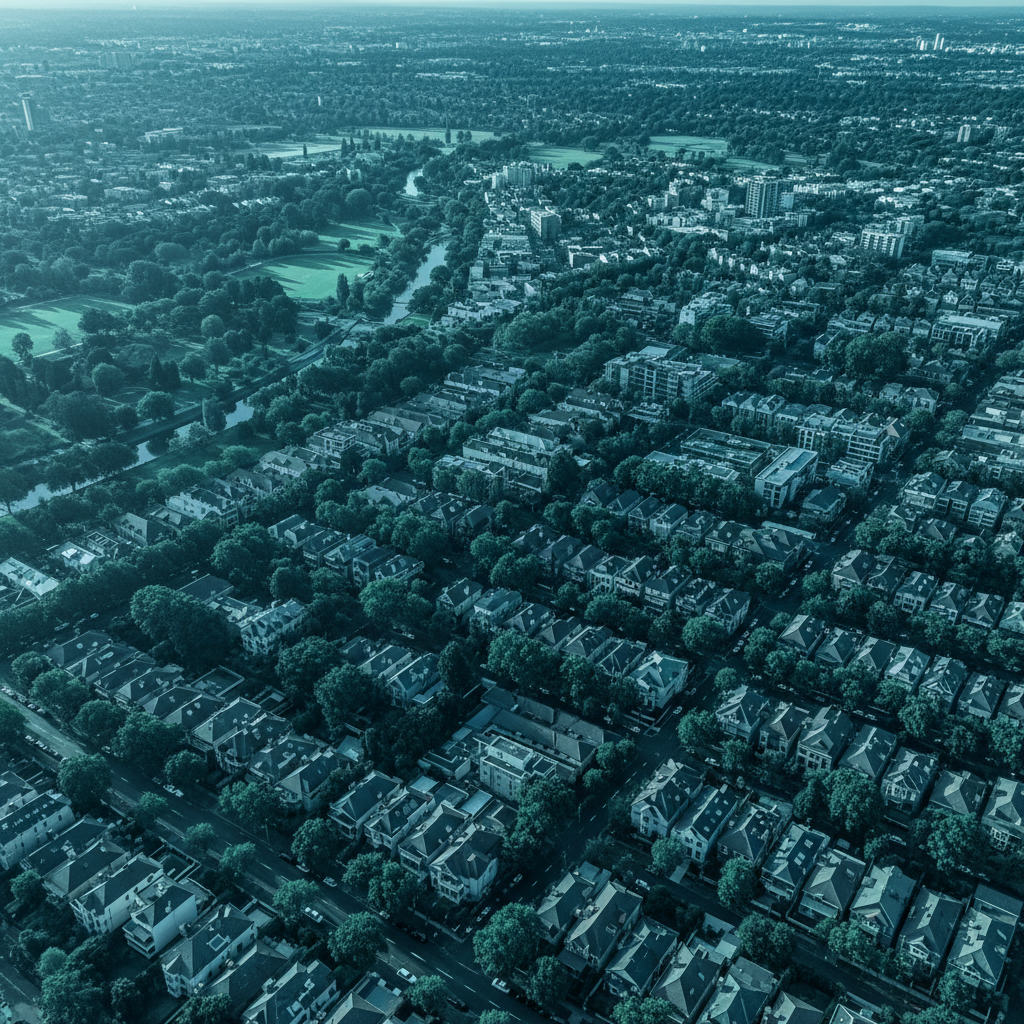 Melbourne inner suburbs aerial view showing tightly held residential property market