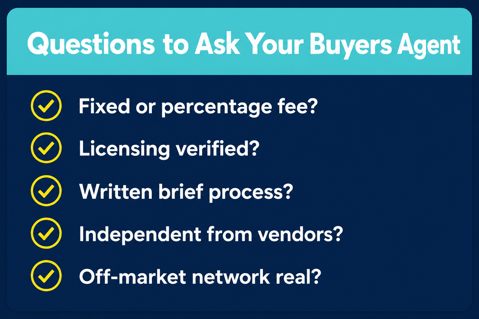 What Makes a Good Buyers Agent in 2026 Red Flags Every Property Investor Should Know 3 Checklist of key questions to ask a buyers agent before engaging their services