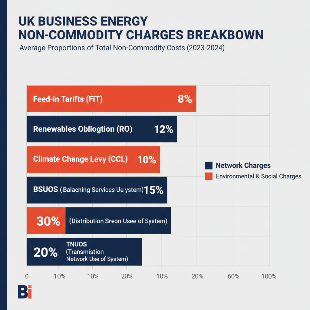 UK business energy non-commodity charges breakdown infographic