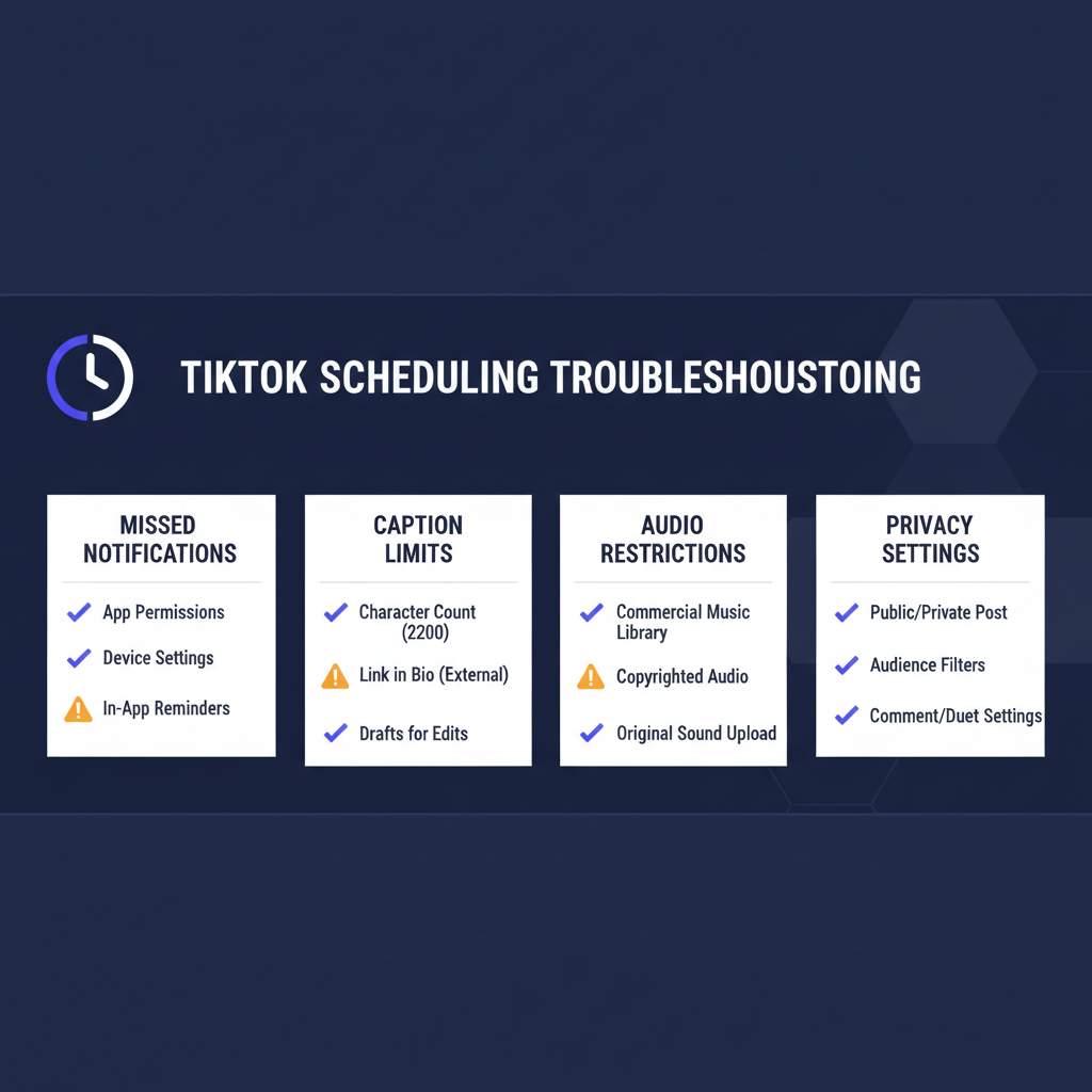 Checklist for troubleshooting common TikTok scheduling problems