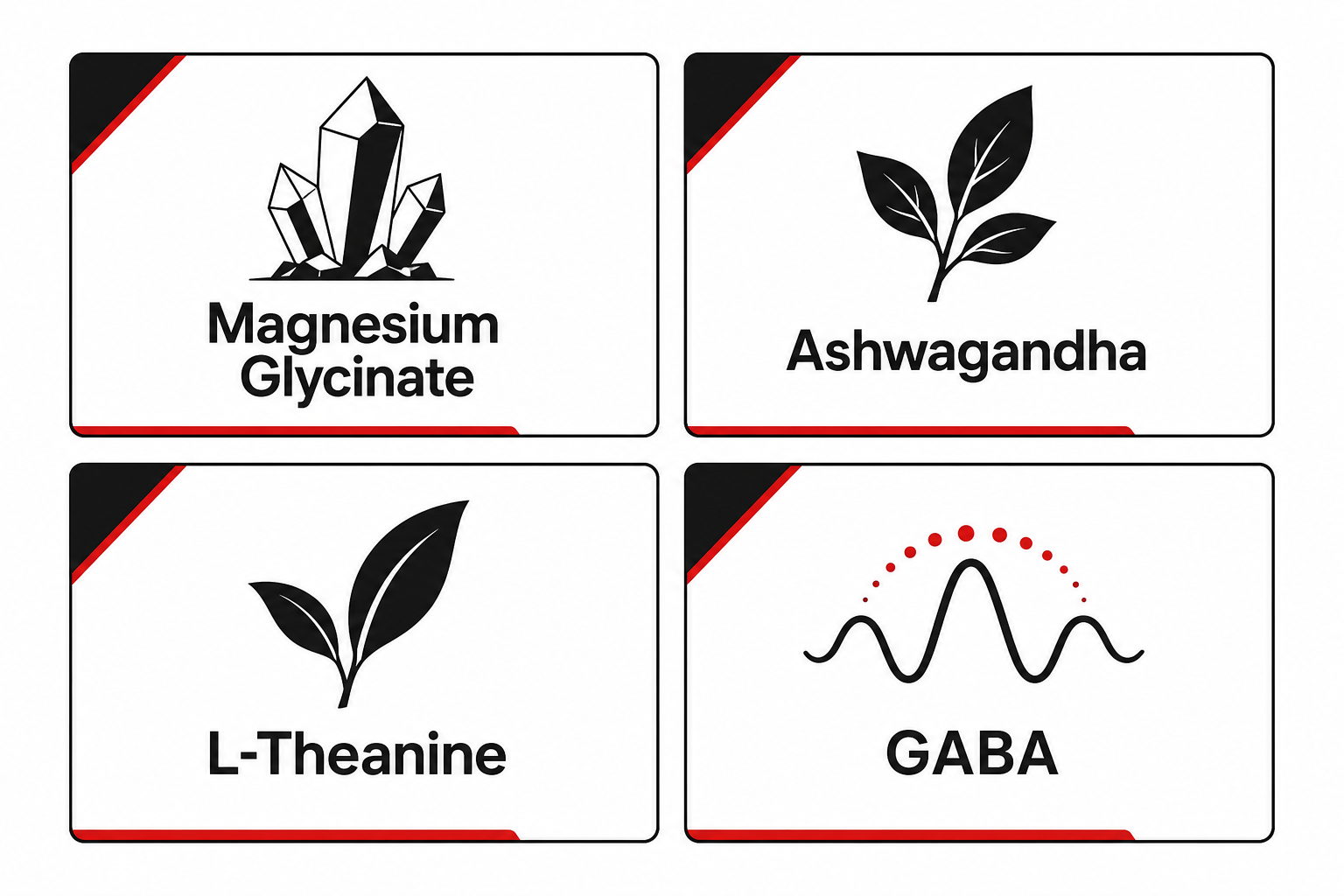 Key ingredients in a melatonin free sleep aid: magnesium glycinate, ashwagandha, L-theanine, and GABA