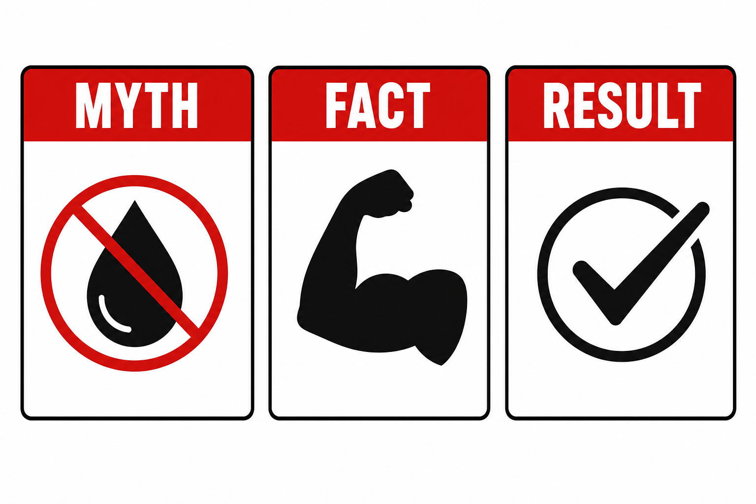 Infographic comparing creatine myths versus facts for women