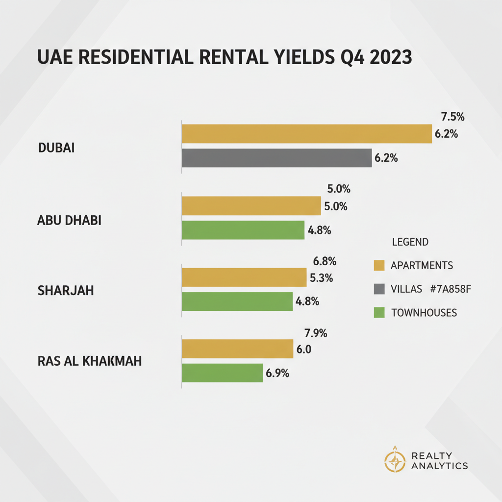 UAE rental yield comparison across emirates 2026