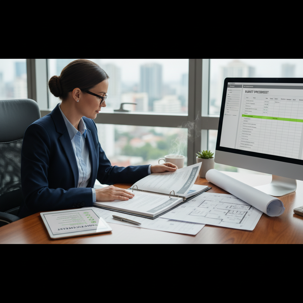 HR 人員審視企業嘉年華活動企劃書,檢查風險管控及預算細節