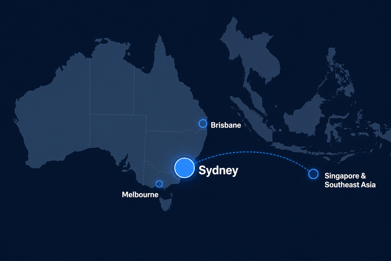 Australia and APAC talent map showing Sydney as primary SaaS hiring hub with regional expansion markers